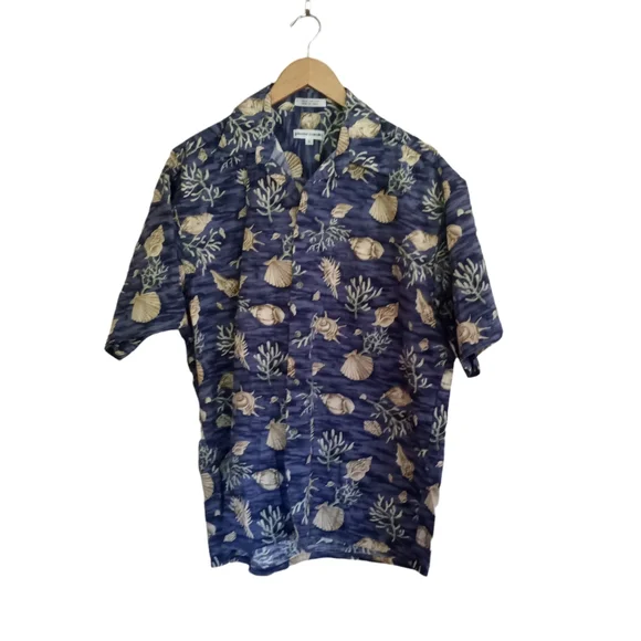 Vintage 90's Y2K Pierre Cardin Men's Cotton Hawaiian Shirt - Picture 1 of 8